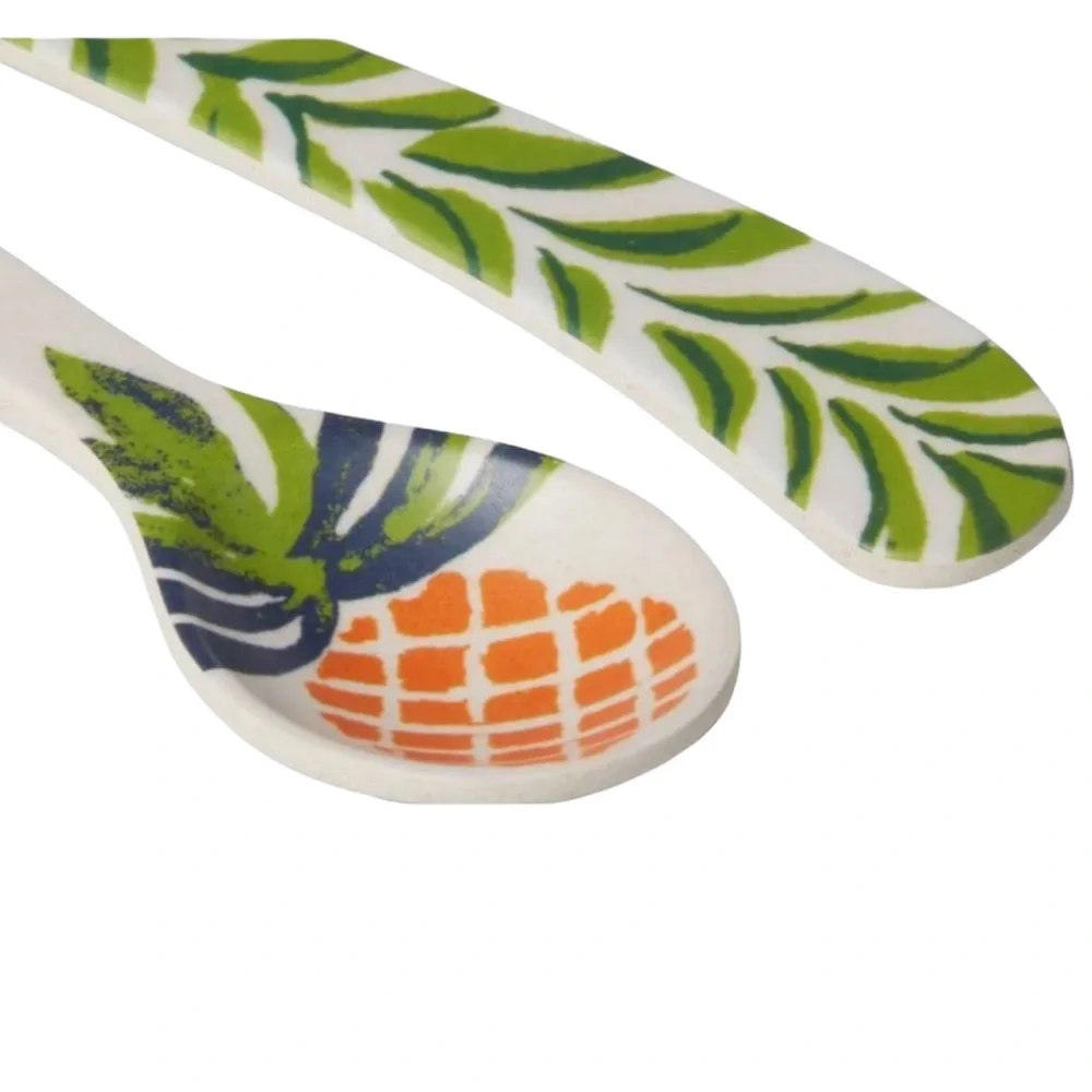 Opalhouse Bamboo Melamine Pineapple Oval Serving Platters 2 pc. Spoon & Spreader
